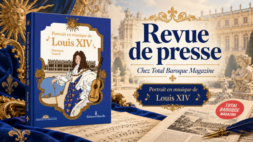 Couverture du livre audio Louis XIV Portrait en musique, coédition Éditions Villanelle et château de Versailles